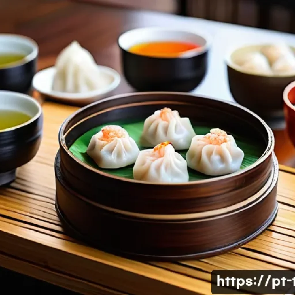 중국 다과 종류 - A vibrant and detailed scene of a traditional Cantonese dim sum feast, showcasing an assortment of d...